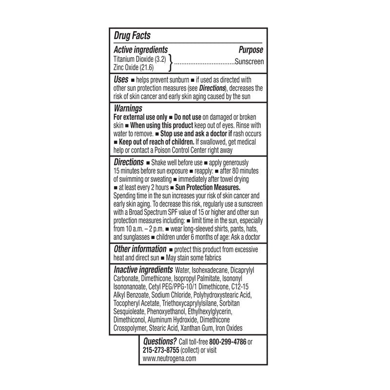 Neutrogena Purescreen+ Tinted Sunscreen for Face SPF 30, Broad Spectrum Mineral Sunscreen with Zinc Oxide & Vitamin E, Water Resistant, Fragrance Free, Medium Deep, 1.1 fl oz