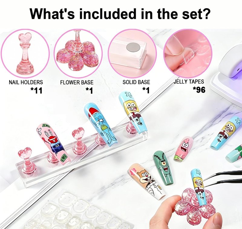 Magnetic Acrylic Nail Stand - Strong Holder for Press-On Nails | Ideal for Painting & Design Practice, No Magnetism Loss