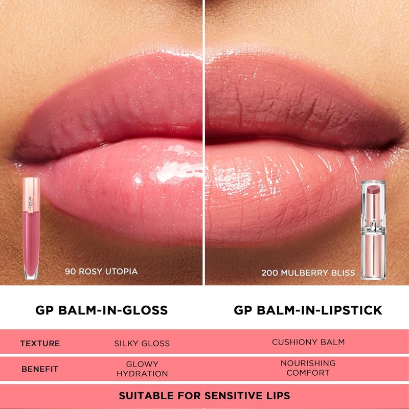 L'Oreal Paris Hydrating Tinted Lip Balm - Pomegranate & Hyaluronic Acid | Blissful Blush, 0.23 fl oz