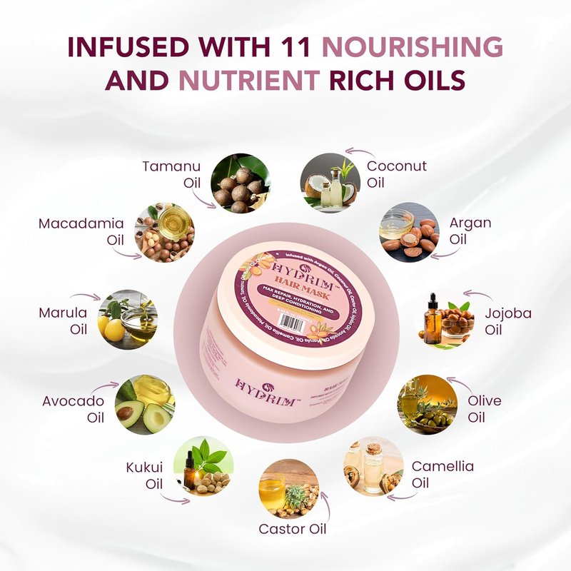Skiennix Deep Conditioning Hair Mask - Hydrating Repair Treatment with Argan Oil & 10 Oils | 8.45 fl oz