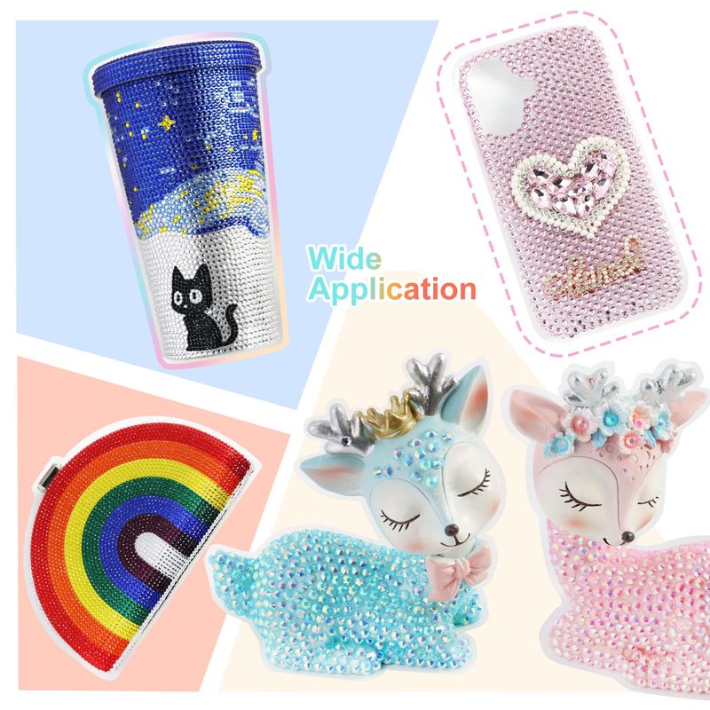 ELEEGEM Bedazzling Kit with Resin Rhinestones, 32,000 pcs 40 Colors 3 mm Flatback Jelly Gems Bedazzler Set & B7000 Glue, DIY Nails, Shoes, Mugs, Books, Crafts & Diamond Art