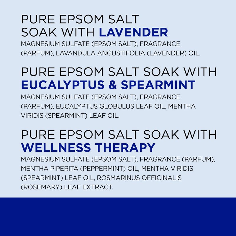 Dr Teal's Epsom Salt Magnesium Soak, Lavender, Eucalyptus & Wellness Trio, 3 lbs (Pack of 3)