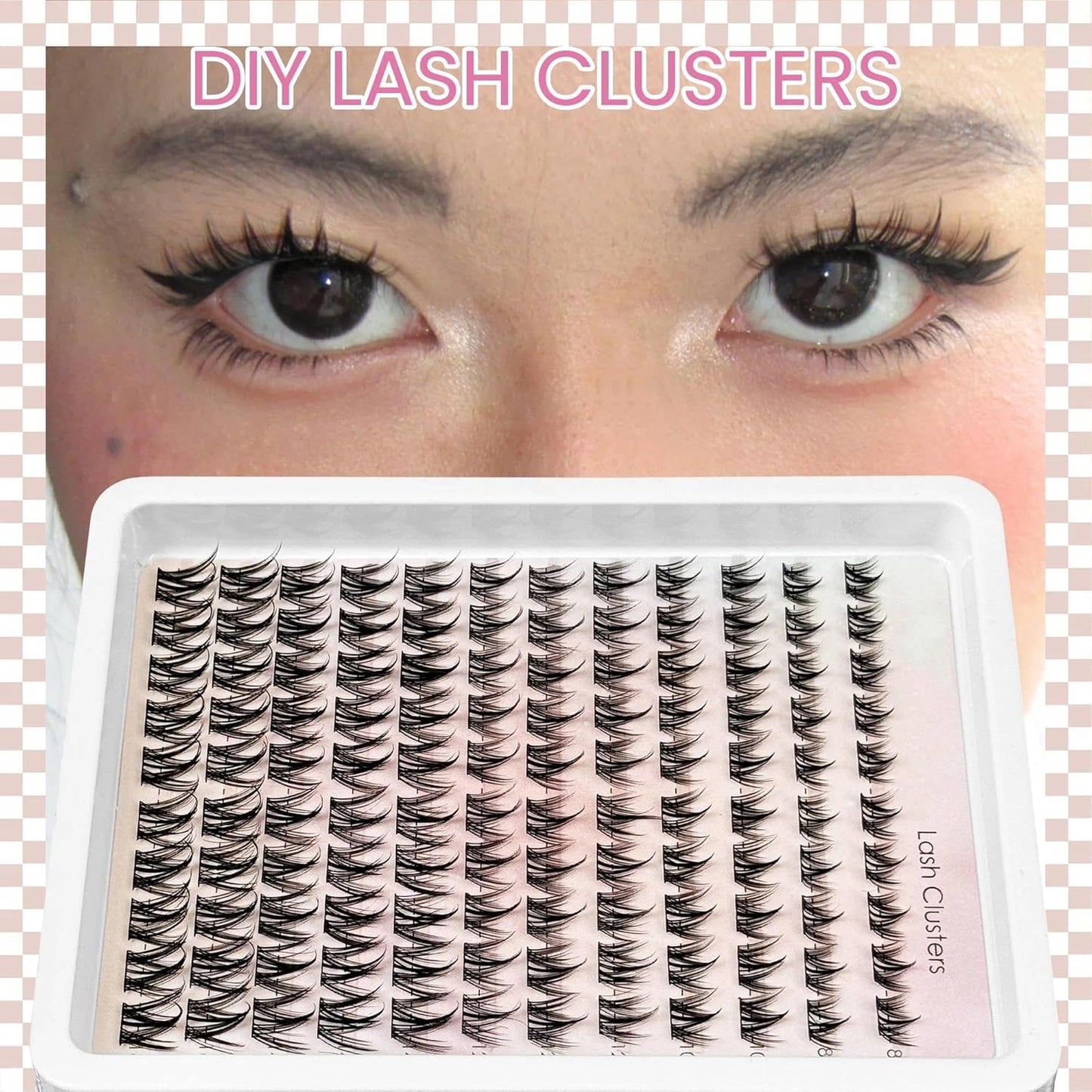 YASNAI Manga Lash Clusters - Spiky Eyelash Extensions | 120 Pcs C Curvature, 8-16MM, Natural Look