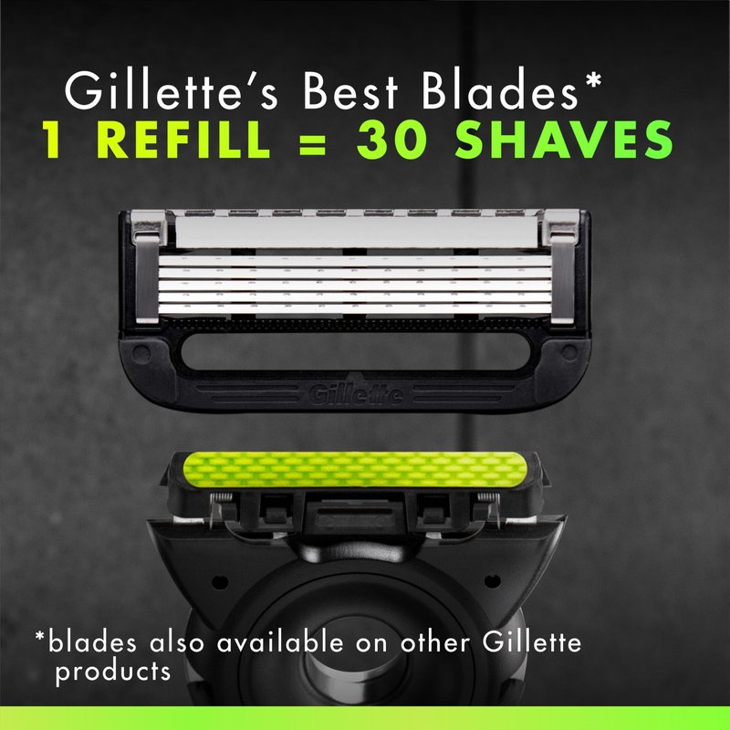 Gillette Labs Men's Shaving Razor, 1 Handle, 4 Blade Refills, Magnetic Stand