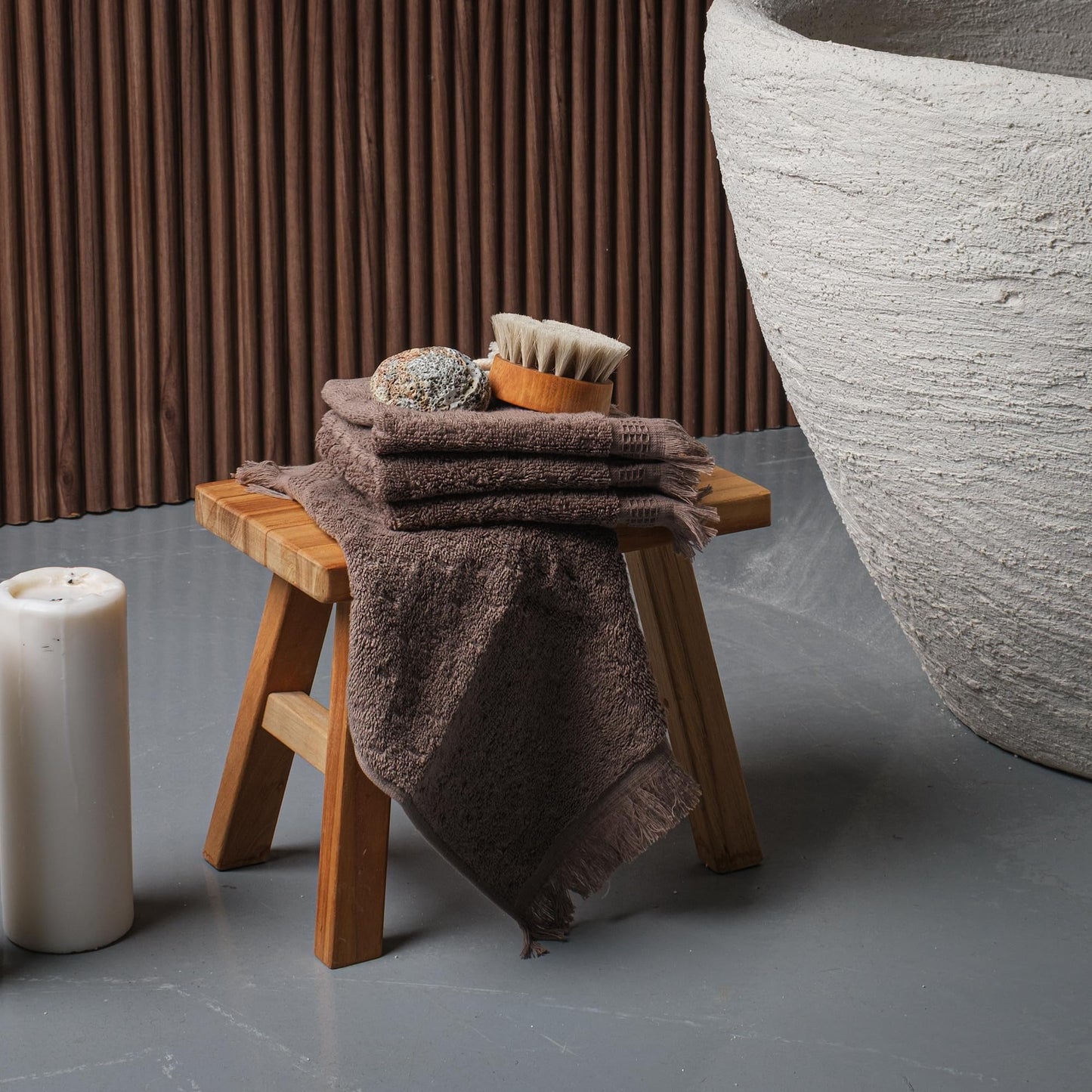 SOFE H&L | NADIAS Luxury Bath Towels Set of 4 Wash Cloths Coffee (13” x 13”) | Light, Premium, Soft, Durable, Absorbent | Turkish Washcloths for Face Cloths