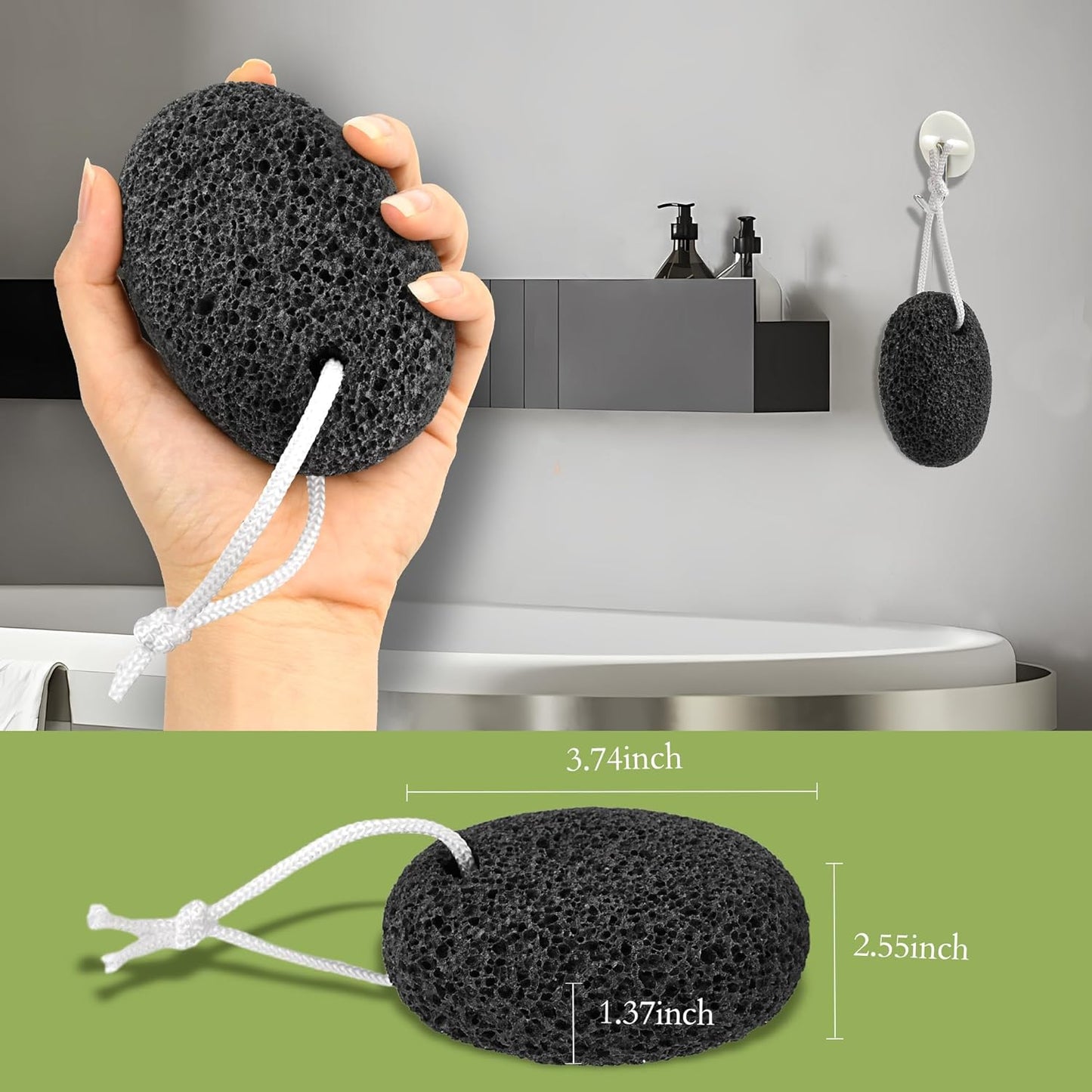 Skiennix Natural Pumice Stone - Effective Dead Skin & Callus Remover | 2-Pack Foot Scrubber