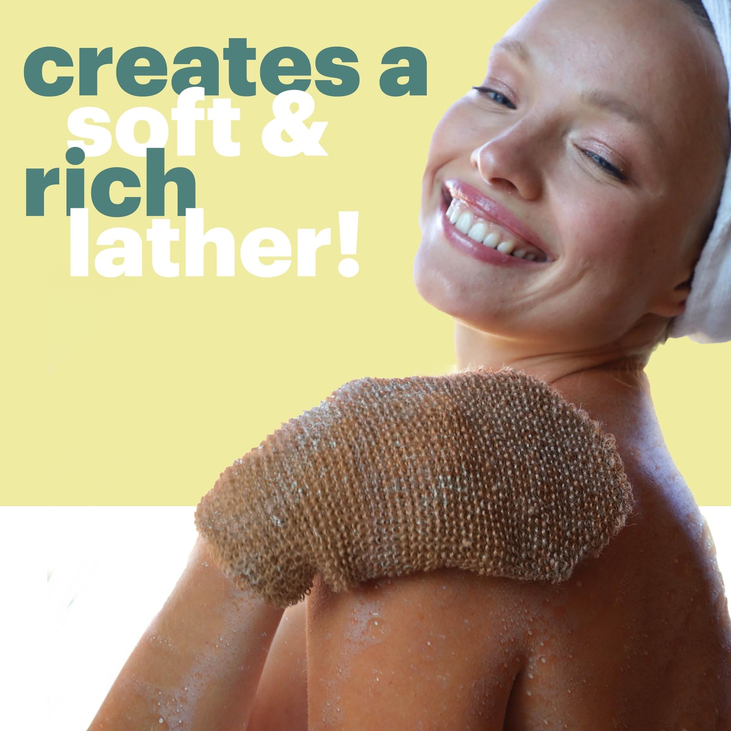 Cleansing Sisal Mitt by Afterspa, Body Scrubber Shower Mitt, Body Exfoliator, Vegan and Cruelty Free
