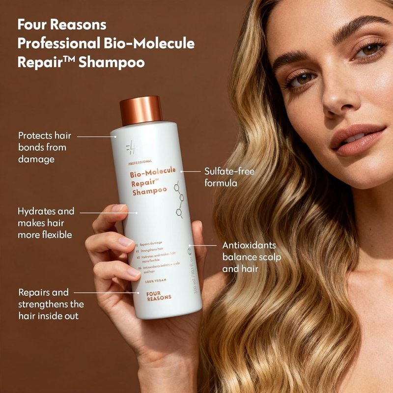 Bio-Molecule Bond Repair Shampoo for Color Treated Hair - Moisturizing & Strengthening | Sulfate Free, Vegan, 10.1 Fl Oz