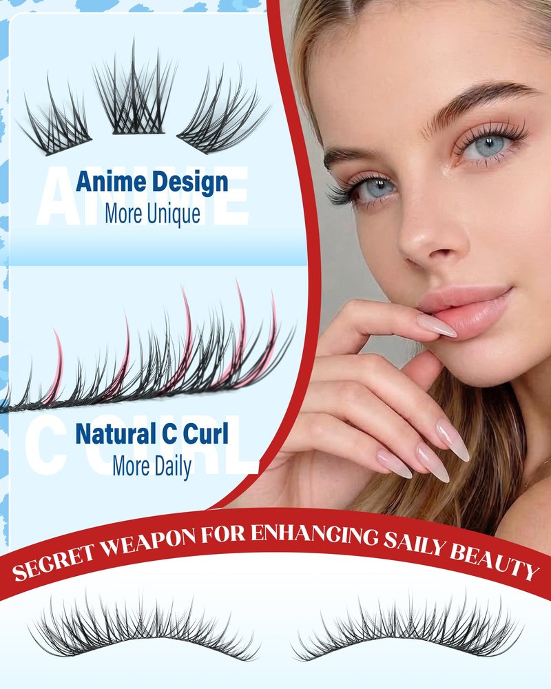 Natural Lash Clusters For “NO MAKEUP” Clean Girl Look Short C Curly Glasses Friendly Eyelash Clusters 8-10-12-14MM Anime Cluster Lashes Fairy Cluster Eyelash Extensions 168Pcs by Zegaine