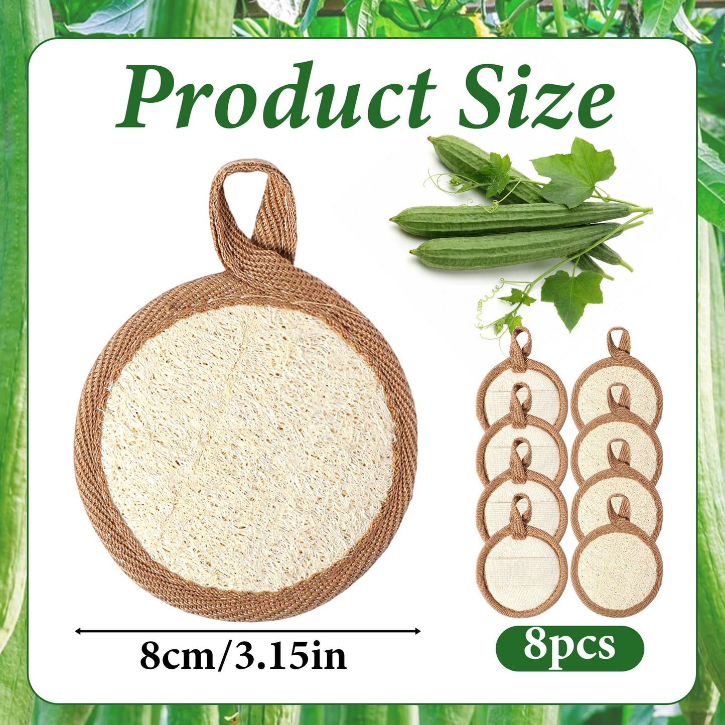 TIESOME 8 Pcs Exfoliating Face Scrubber, Gentle Shower Loofah Facial Scrubber Pads for Women & Men, Soft Face Exfoliator Pads for Deep Clean, Removes aDead Skin & Unclogs Pores, Reusable Sponge, Beige