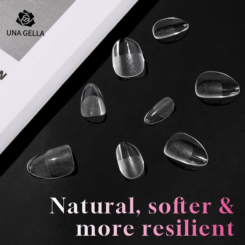 Extra Short Almond Nail Tips - 312pcs Pre-Shaped Half Matte Gel Nails | DIY Home Salon, 12 Sizes Available