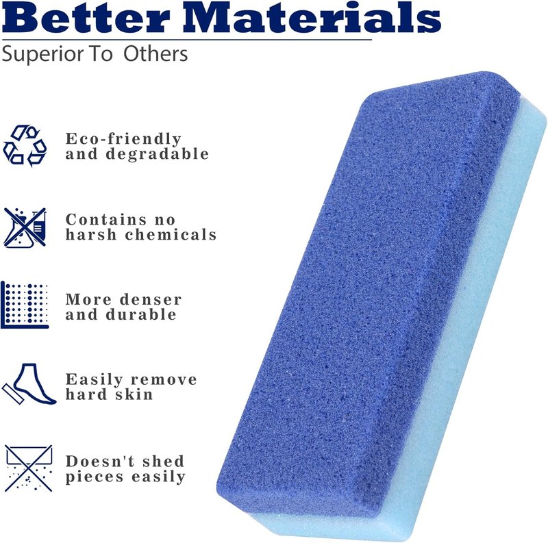 EWAGOA Foot Pumice Stone Set - 6 Pack Callus Remover & Exfoliator for Smooth Feet | Blue