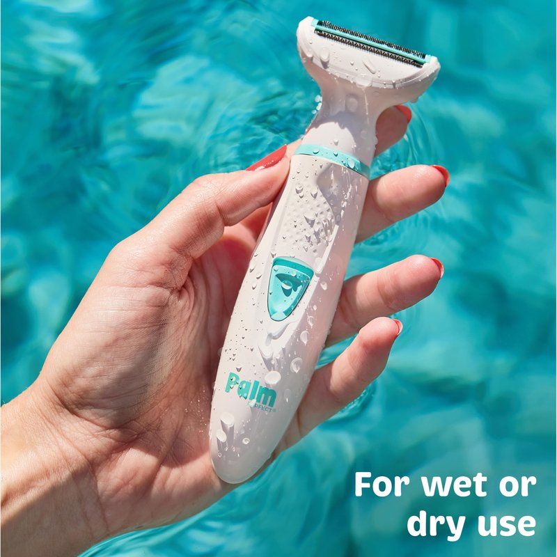 PalmPerfect Rechargeable Shaver for Women – Waterproof Electric Razor with Built-in LED Light – Includes Space-Saving Shower Wall Mount and USB Charging Cable – Safe for All Body Parts