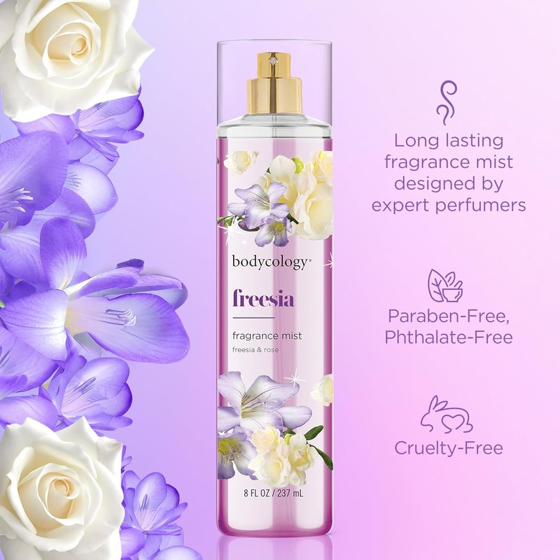 Long-Lasting Freesia Body Mist - Bodycology, 8 Fl Oz | Refreshing Fragrance