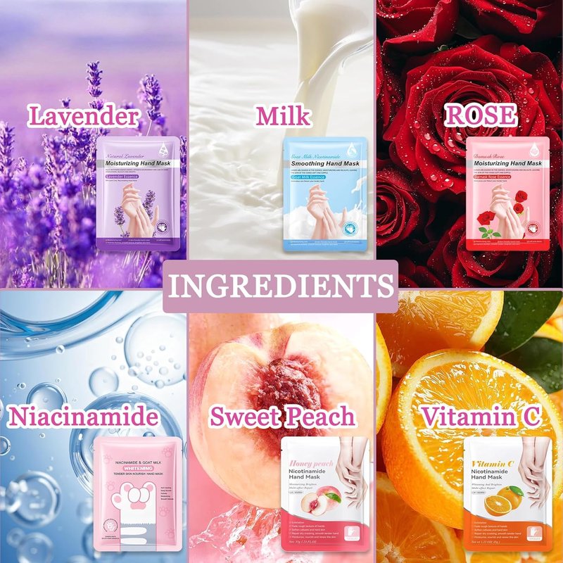 Regine Switzerland Hydrating Hand Masks - 6PCS Moisturizing Gloves for Soft, Smooth Skin | Spa Gift Set