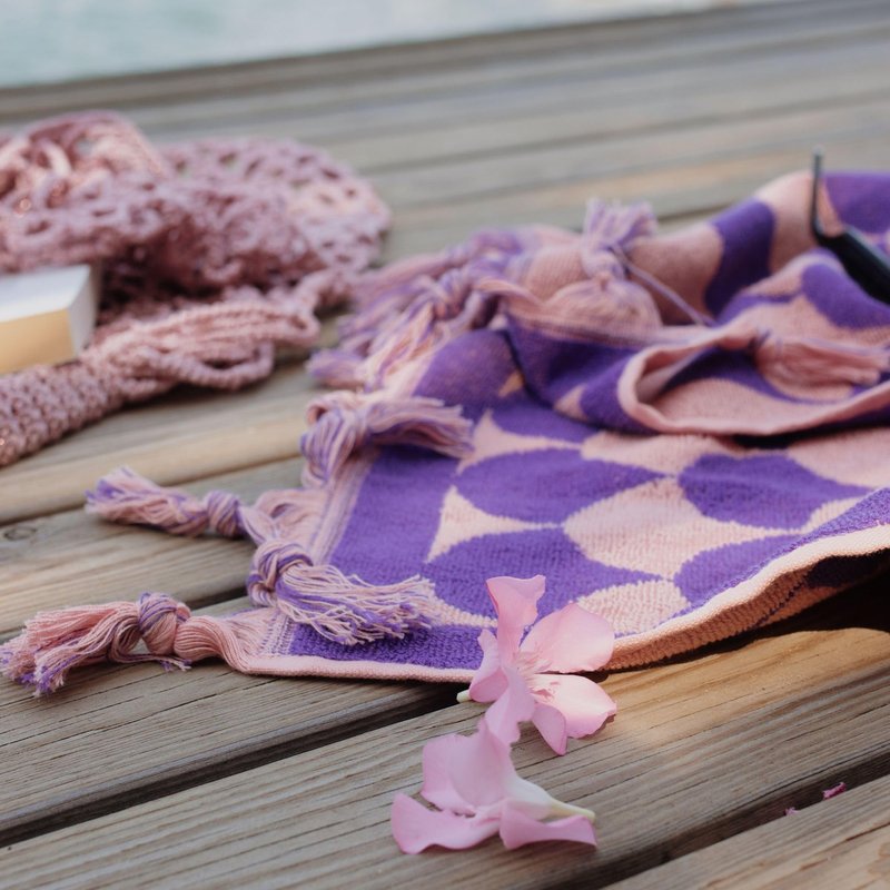 sea me at home 100% Turkish Cotton Bath, Beach, and Pool Towel with Unique Design - 31x62 Inches (Amethyst Shores)