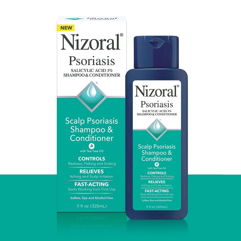 Nizoral Psoriasis Shampoo & Conditioner, 11 Oz, Gentle Scalp Treatment, Relieves Itching and Flaking, Redness and Scaling Effective Scalp Psoriasis Shampoo with Salicylic Acid and Tea Tree Oil