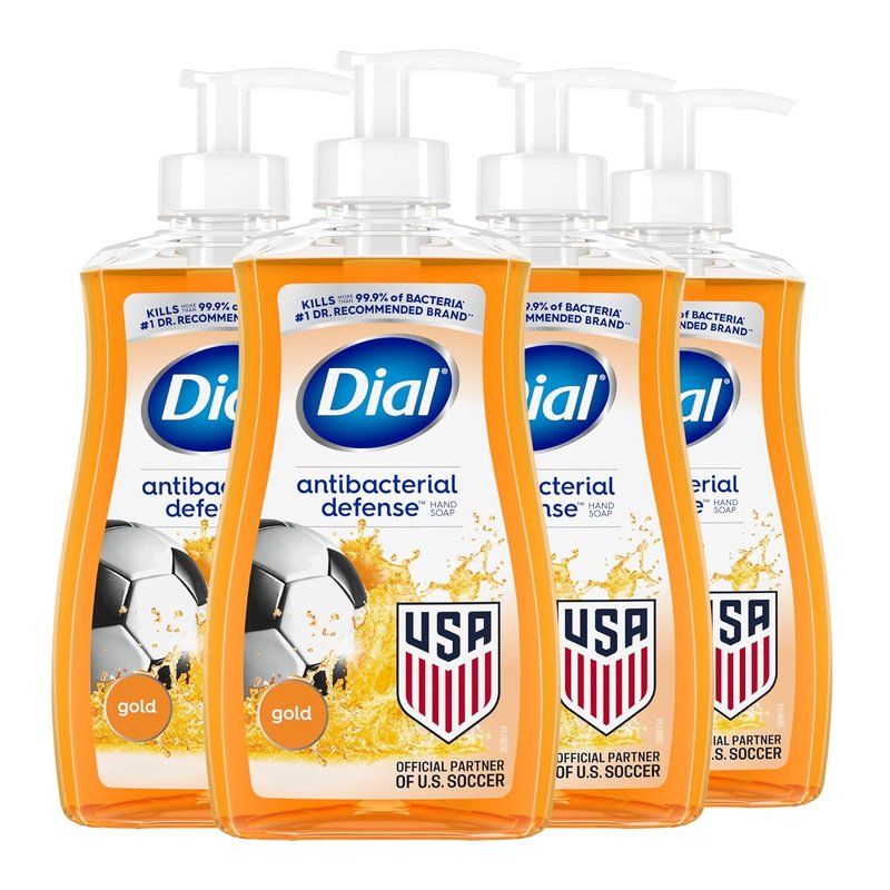 Dial Antibacterial Liquid Hand Soap - Aloe Gold Scent, Dermatologist-Tested | 11 Fl Oz (Pack of 4)