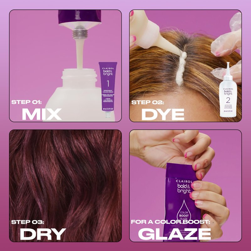 Clairol Bold & Bright Permanent Hair Dye, 71 Caramel Bronde Hair Color | Intense Vibrancy + Moisturizing Shine | Includes Color Boost Glaze to Amplify Color Anytime | Pack of 1