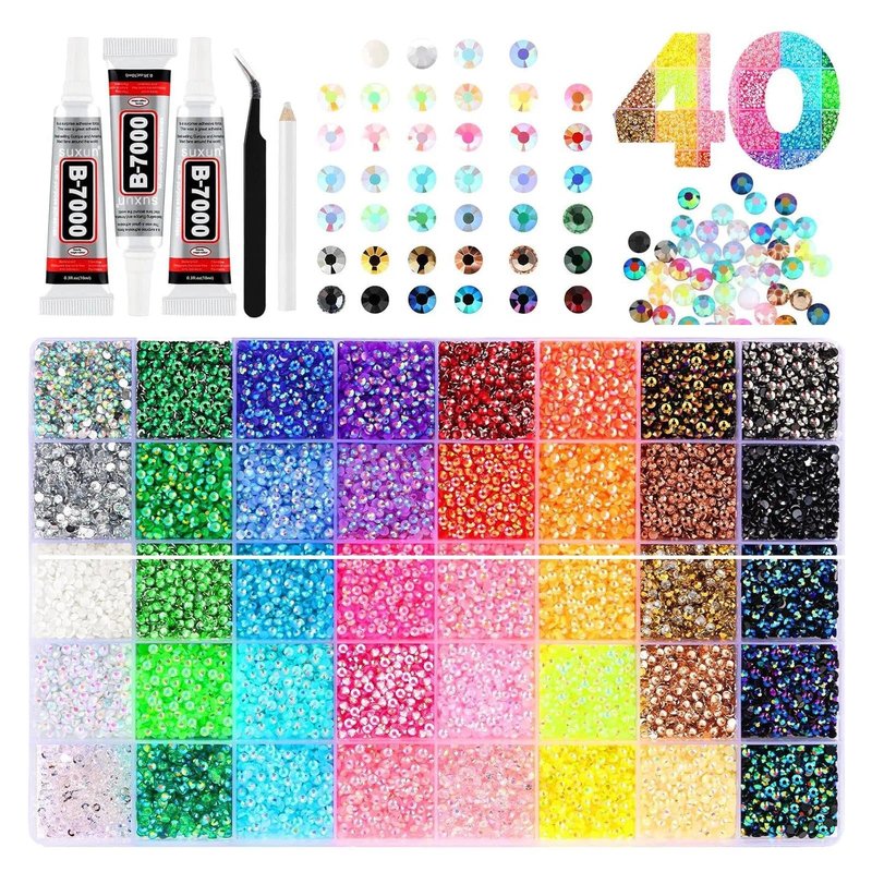 Bedazzler Kit with Rhinestones, Colorful DIY Resin Rhinestone Kit for Bedazzling, Resin Jelly Rhinestones for Bedazzling Kit for Diamond Art Bedazzling Nail Art Crafting Makeup