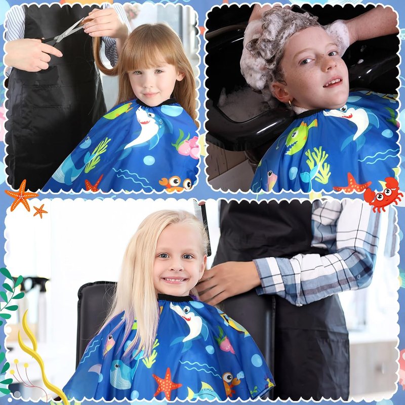 FEBSNOW Kids Hair Cutting Cape - Professional Salon Styling & Coloring Capes | 3 Fun Styles