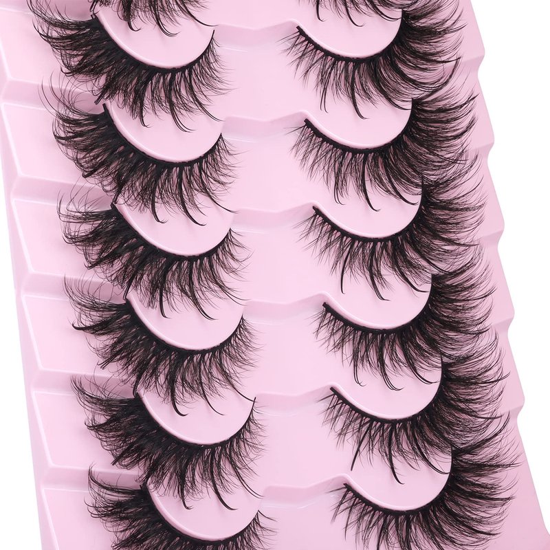 Fox Eye Lashes Wispy Faux Mink Lashes Volume Fairy Cat Eye Lashes That Look Like Extensions Spiky Fake Eyelashes 20mm Long Lash with Spikes