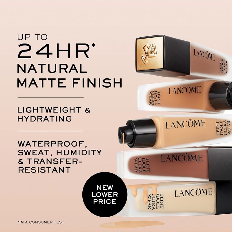 Lancôme Teint Idole Ultra Wear Foundation - Longwear, Medium-Full Coverage, Waterproof & Hydrating | Natural Matte Finish