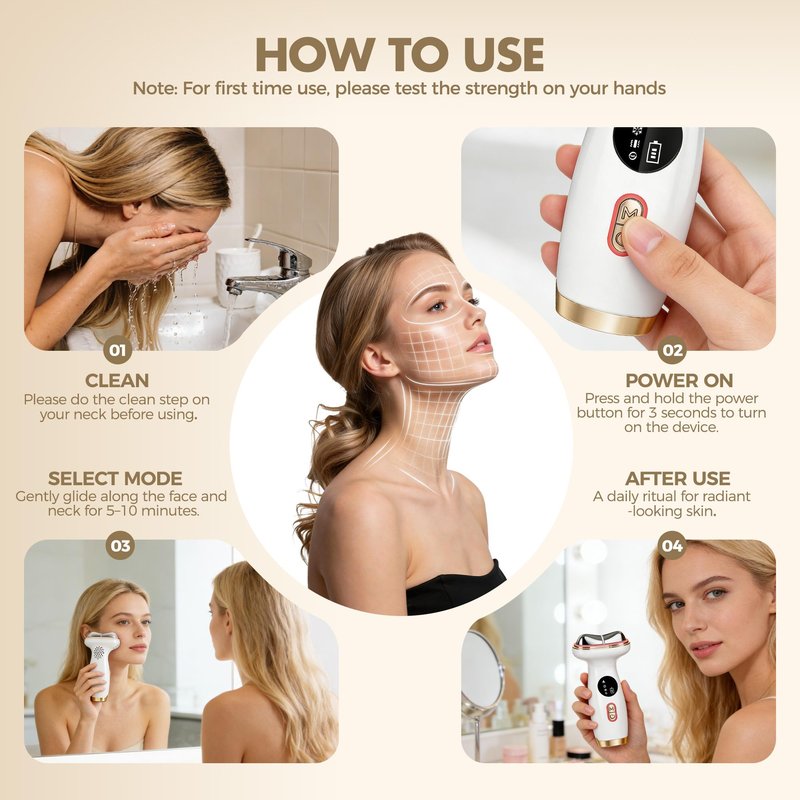 7-in-1 Cold Heated Facial Massager, Red Light Therapy for Face, Portable Microcurrent Facial Device, Cold Face Depuffer to Shaping and Reduce Swelling,Can Tightening Lifting Electric Gua Sha