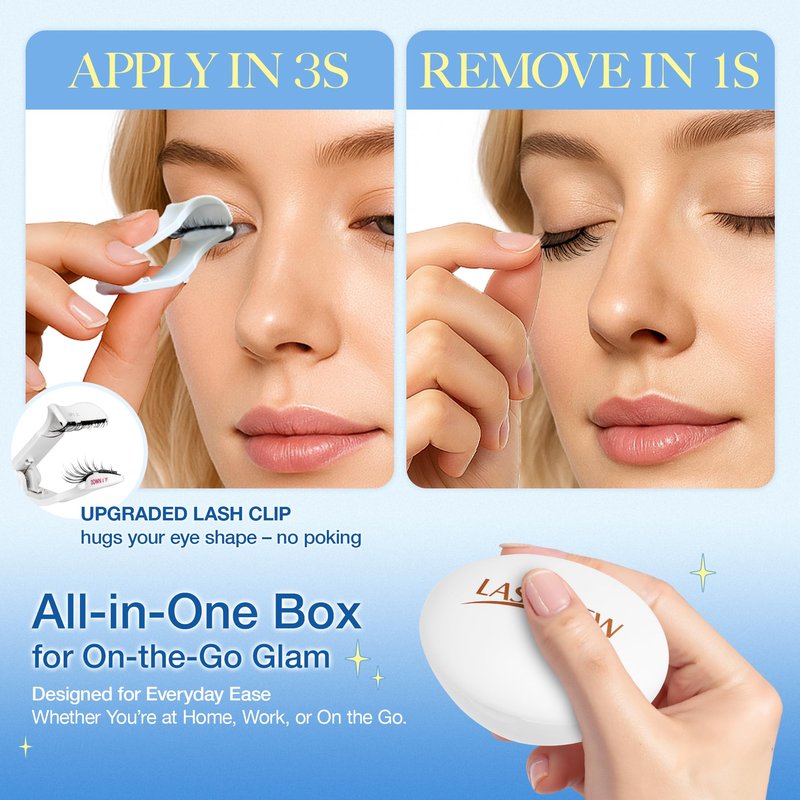 LASHVIEW Magnetic Eyelashes with Applicator Upgrade Soft Magnetic Eyelashes Natural Look Reusable No Glue or Eyeliner Needed Easy to Wear and Remove (RC25)