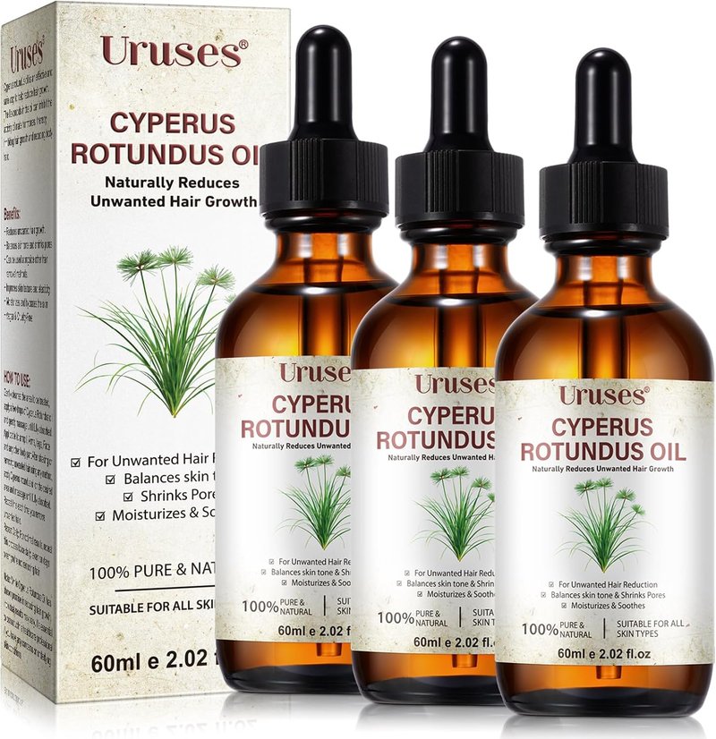 Cyperus Rotundus Oil - Natural Hair Removal Solution | Reduces Unwanted Hair Growth & Soothes Skin - 3 Pack