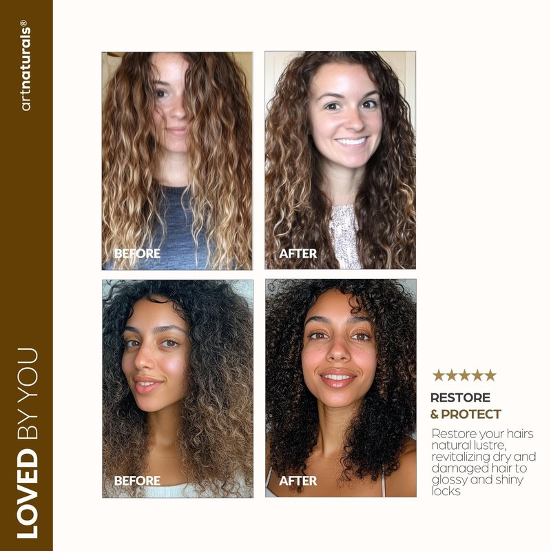 Artnaturals Hair Mask for Dry, Damaged Hair - Deep Conditioning Treatment – Argan Oil & Jojoba Treatment – Repair Mask for Curly, Frizzy Color-Treated Hair, For Hydrating Growth Repair Moisturizing
