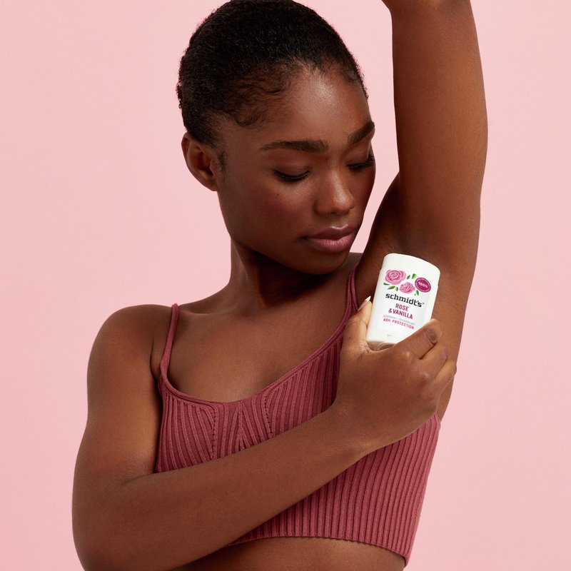 Schmidt's Aluminum-Free Vegan Deodorant Rose & Vanilla with 24 Hour Odor Protection for Women and Men, Natural Ingredients, Cruelty-Free, 2.65 oz