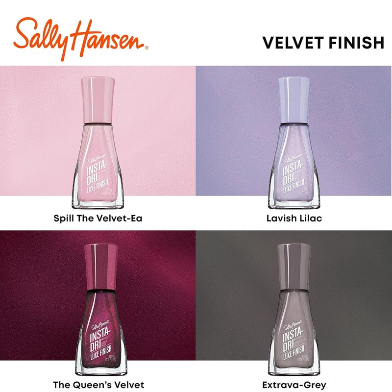 Sally Hansen Insta-Dri Nail Polish, Luxe Finish Collection, Spill the Velvet-ea, 0.31 fl oz