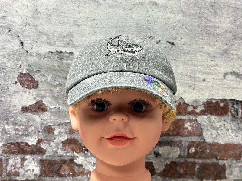 Hepandy Shark Baseball Cap for Children, Gifts for Lover, Washed Gray Baseball Cap for Boys Girls, Embroidered Dad Hat for Child Kids