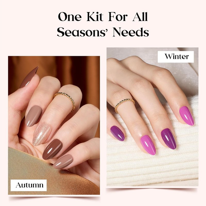 Beetles Press On Nails Kit - Rainbow Gleam | 720 Pcs of 24 Colors in Short Almond Shape | Matte, Glossy & Glitter Finishes with Glue & Stickers