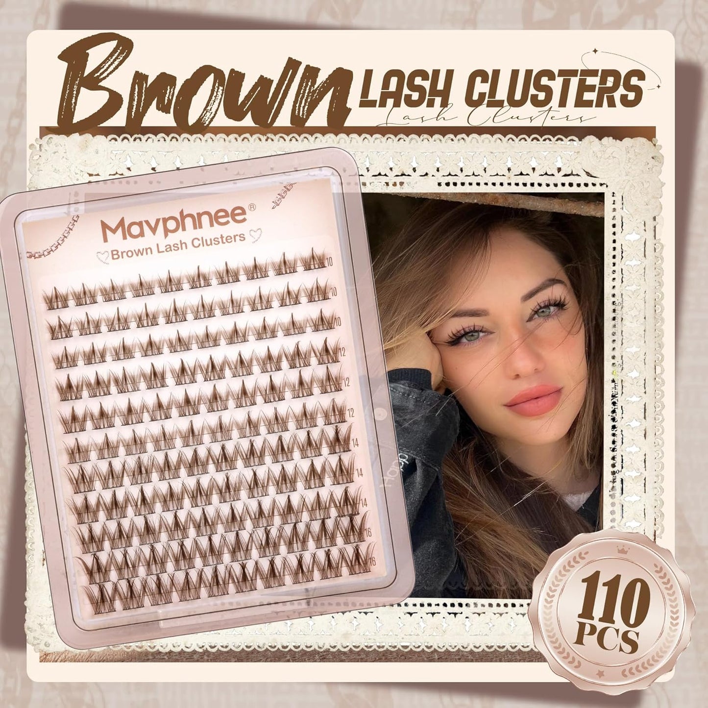 Spiky Brown Eyelash Clusters - Anime & Manga Style Individual Lashes | Wispy C-Curl 10-16MM