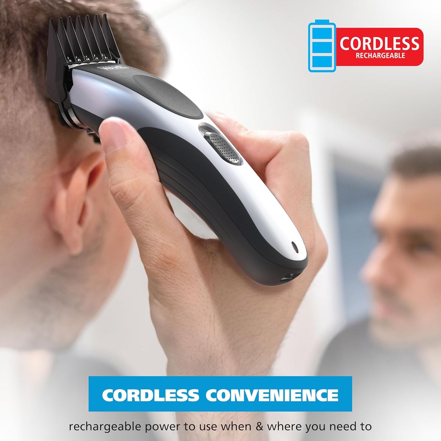 Wahl Hair Clippers - Cordless Rechargeable Precision Blades for Men | Snap-N-Lock Guards, Model 3031656