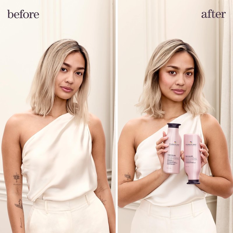 Pureology Pure Volume Conditioner - Enhances Volume and Movement, Lightweight Shampoo for Fine, Flat, Color Treated Hair, 9 Fl Oz