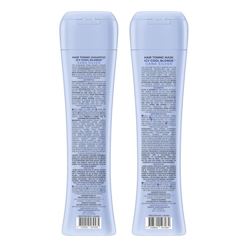 Icy Cool Blonde Purple Shampoo & Toning Mask Set - Neutralizes Yellow & Brassy Tones | 2 x 10.1 Fl Oz | Paraben & Sulfate Free