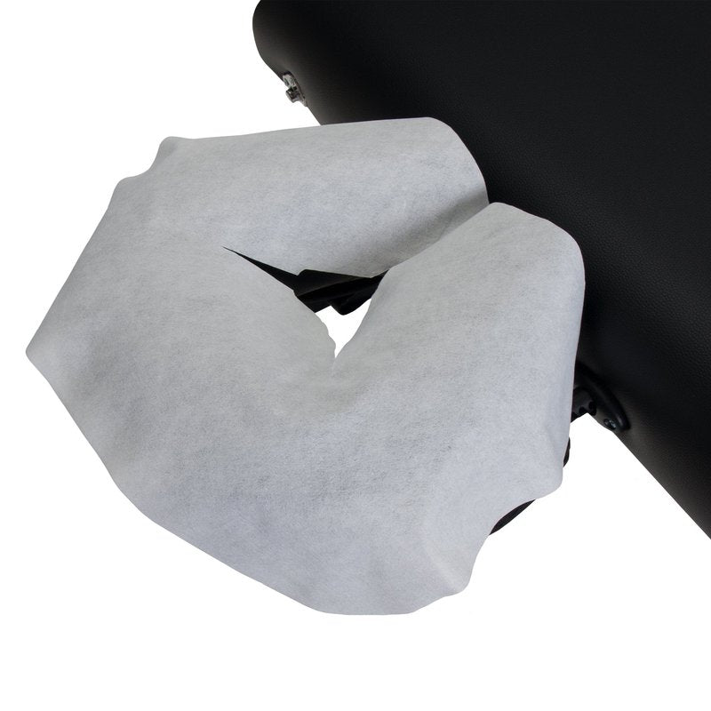 EarthLite Disposable Face Cradle and Headrest Covers, 100-Pack, Medical-Grade, Ultra Soft, Luxurious, Non-Sticking for Massage Tables & Chairs, White