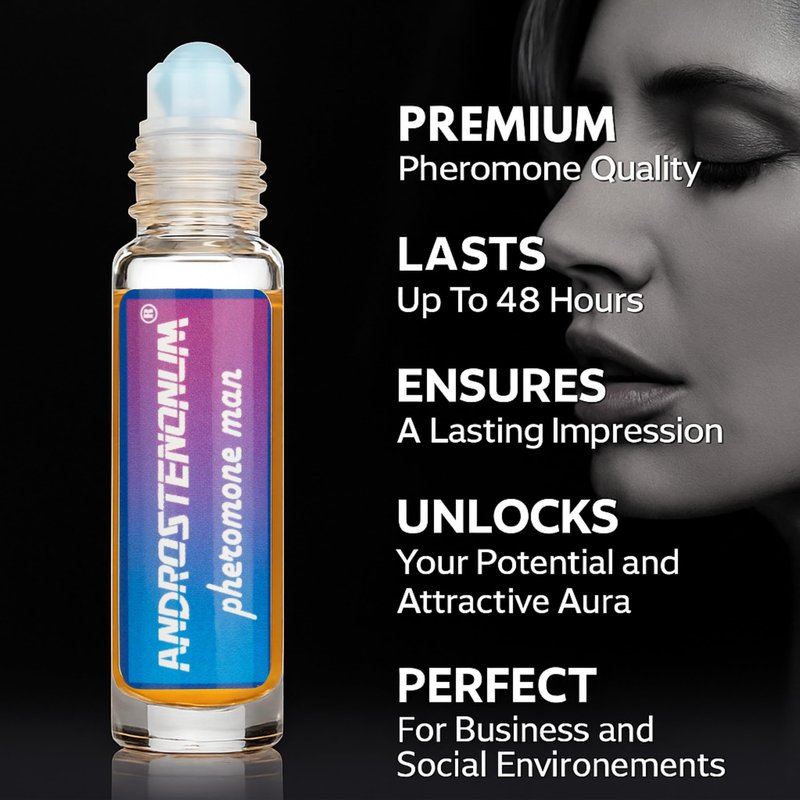 Pheromone Cologne for Men ANDROSTENONUM Strong Roll On Perfume Oil with 48-Hour Long-Lasting Formula - Mens Cologne Pheromone Perfumes for Daily Wear - The Original Perfumes for Men 0.34 Fl Oz