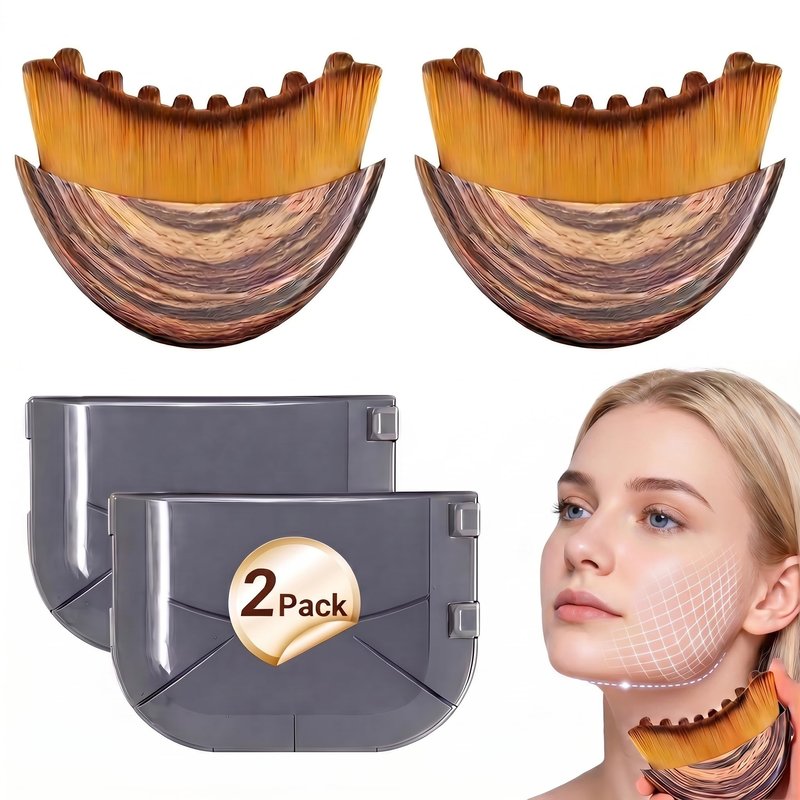 Lymphatic Contour Face Brush,Lymphatic Face Brush,Lymphatic Drainage Brush,Dry Brush,Neck,Chin & Face Sculpting,Anti-Puffiness,Gua Sha & Improves Skin Glow,Skin Care Massage Tools. (2PC)
