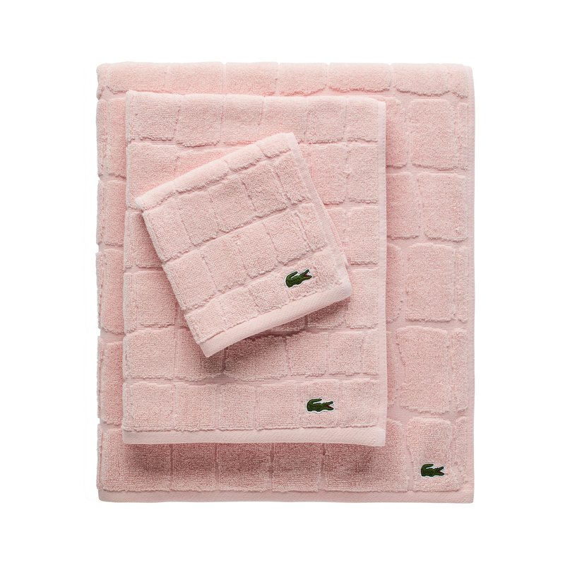 Lacoste Croc Scale 100% Cotton Towels – Highly Absorbent & Quick Drying, Premium Super Soft, Light Pink, 2 Bath Towels (30"x56"), 2 Hand Towels (16"x30"), 2 Washcloths (13"x13") 6PC Bath Towel Set