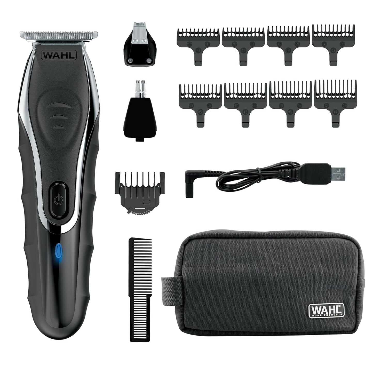 Wahl Aqua Blade® Rechargeable Wet/Dry Beard Trimmer - Lithium-Ion, Interchangeable Heads for Hair & Body Grooming | Model 9899-100