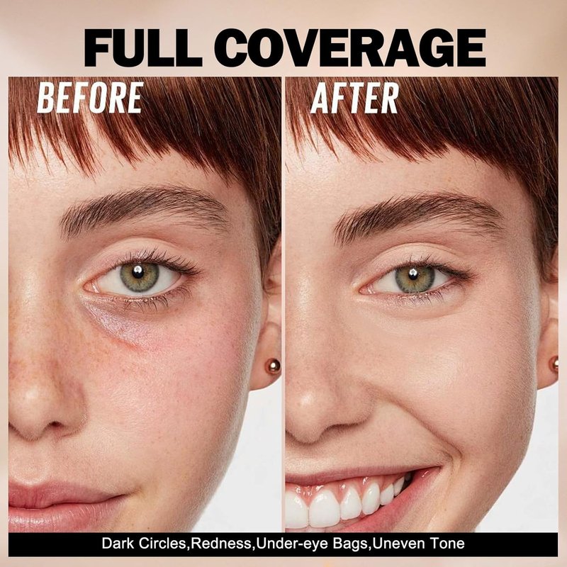 Liquid Concealer - Full Coverage Under Eye Makeup for Dark Circles & Fine Lines | Waterproof, Long-Lasting, 0.42 Fl Oz (Light Nude)