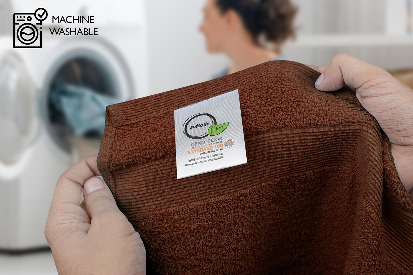 Premium Wash Cloths Pack of 12 (13" x 13") 100% Ring Spun Cotton | Luxury Washcloths | Ultra Soft Face Towels | Highly Absorbent Wash Cloths for face (Dark Brown)