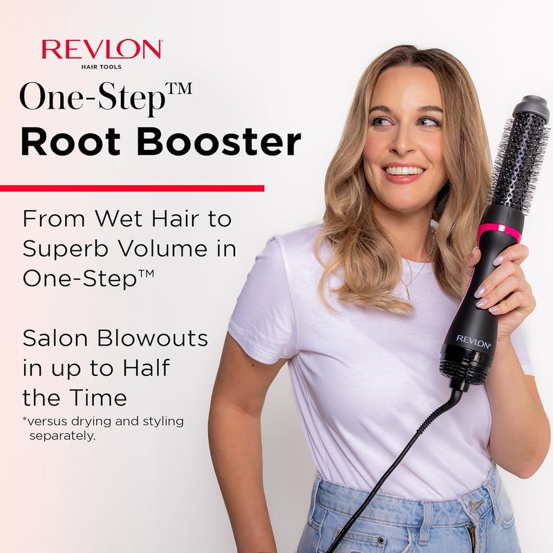 Revlon One-Step Hair Dryer & Styler - Root Booster Round Brush for Fast, Salon-Quality Blowout | 1.5-Inch Size