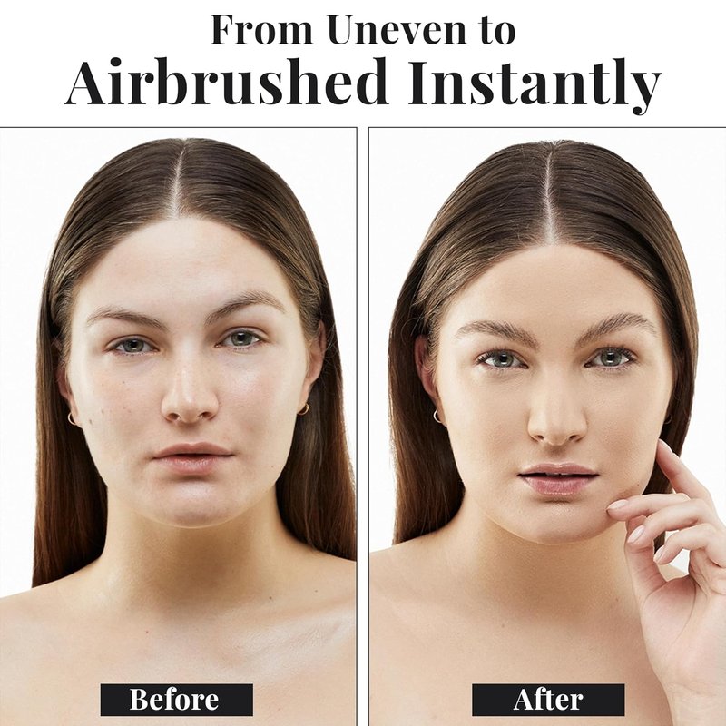 MagicMinerals AirBrush Foundation - 2-Piece Set with Kabuki Brush | Anti-Aging Spray Makeup for Radiant Skin - Fair