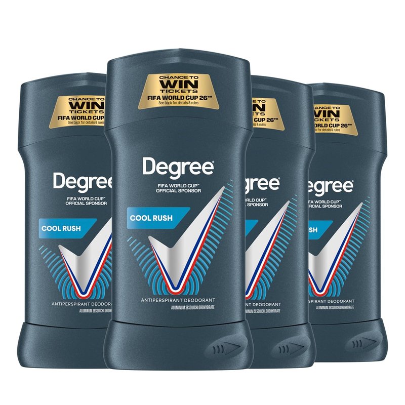 Degree Men Advanced Protection Antiperspirant - Cool Rush 72-Hour Odor Control | 2.7 oz (4 Count)
