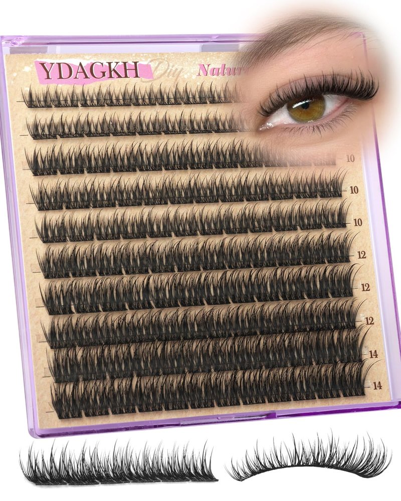 Short Lash Clusters 8-14mm Natural Cluster Eyelashes Ultra-Thin Band Cluster Eyelash Extensions Wispy Lash Extension DIY Silk Mink Eyelash Clusters Super Natural